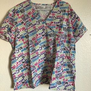 Scrub top- positive messages